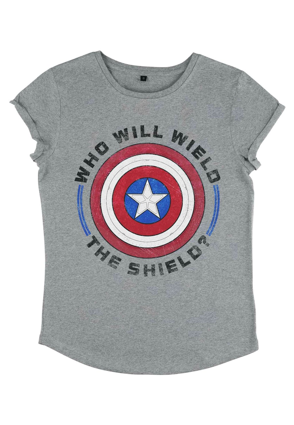 

Футболка с принтом THE FALCON AND THE WINTER SOLDIER WIELD SHIELD Henry Tiger, серый