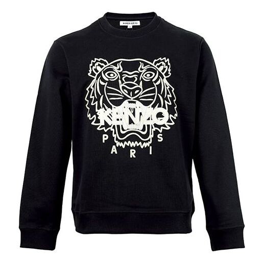 

Толстовка men's ss21 tiger pattern round neck pullover black Kenzo, черный