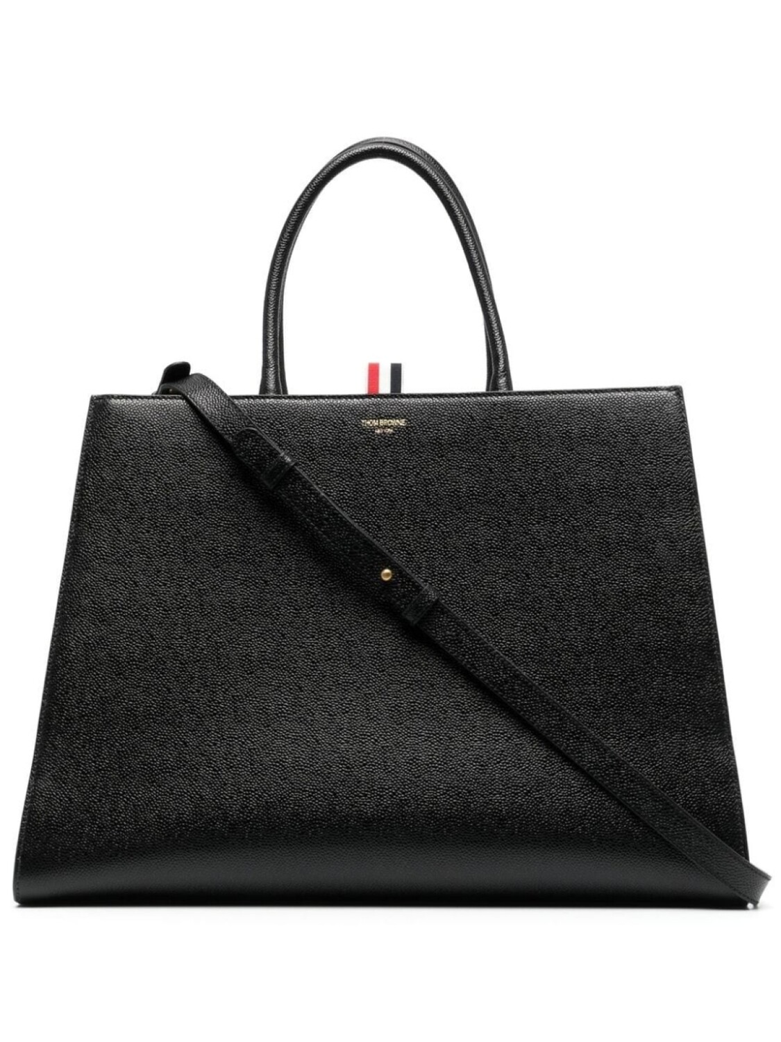 

Thom Browne сумка-тоут из зернистой кожи, черный