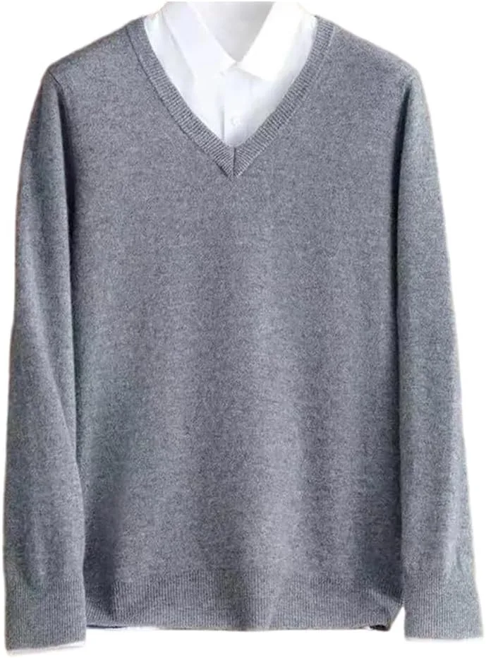 

Мужской вязаный свитер с V-образным вырезом