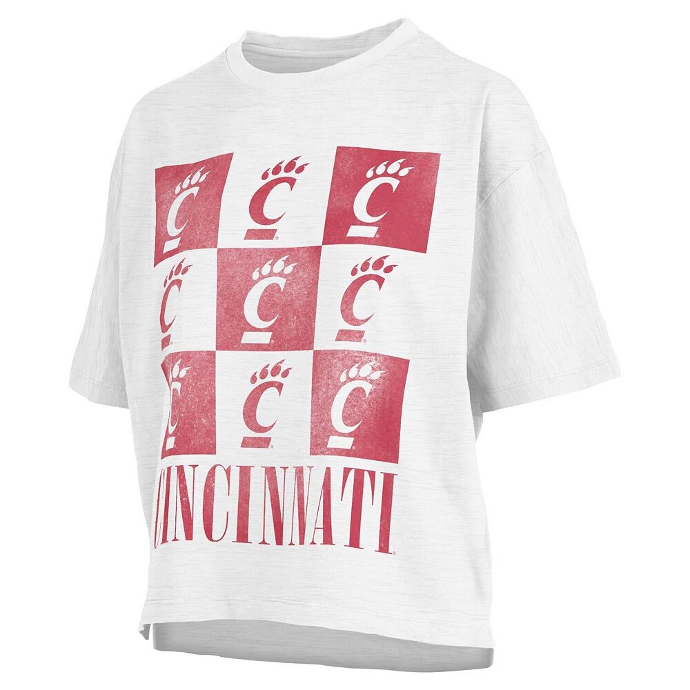 

Женская футболка для прессы белого цвета Cincinnati Bearcats Motley Crew Andy длиной до талии, объемная футболка Pressbox, цвет Cin White