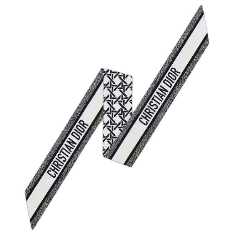 

DIOR Шелковый шелковый шарф женский белые