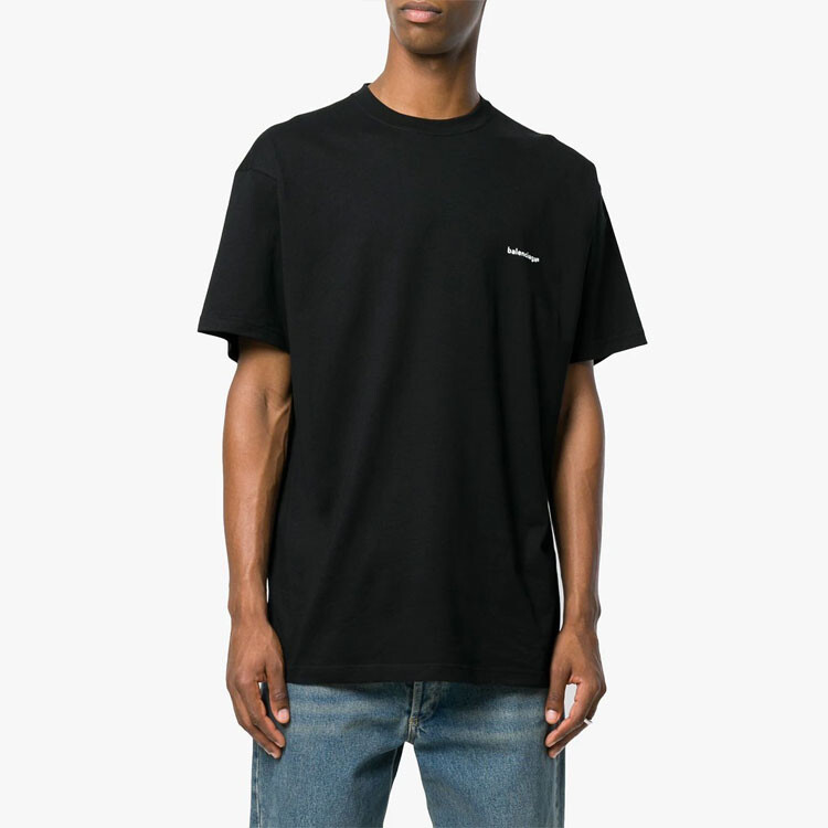 Футболка мужская Balenciaga Small Logo Print, черный — фото 4