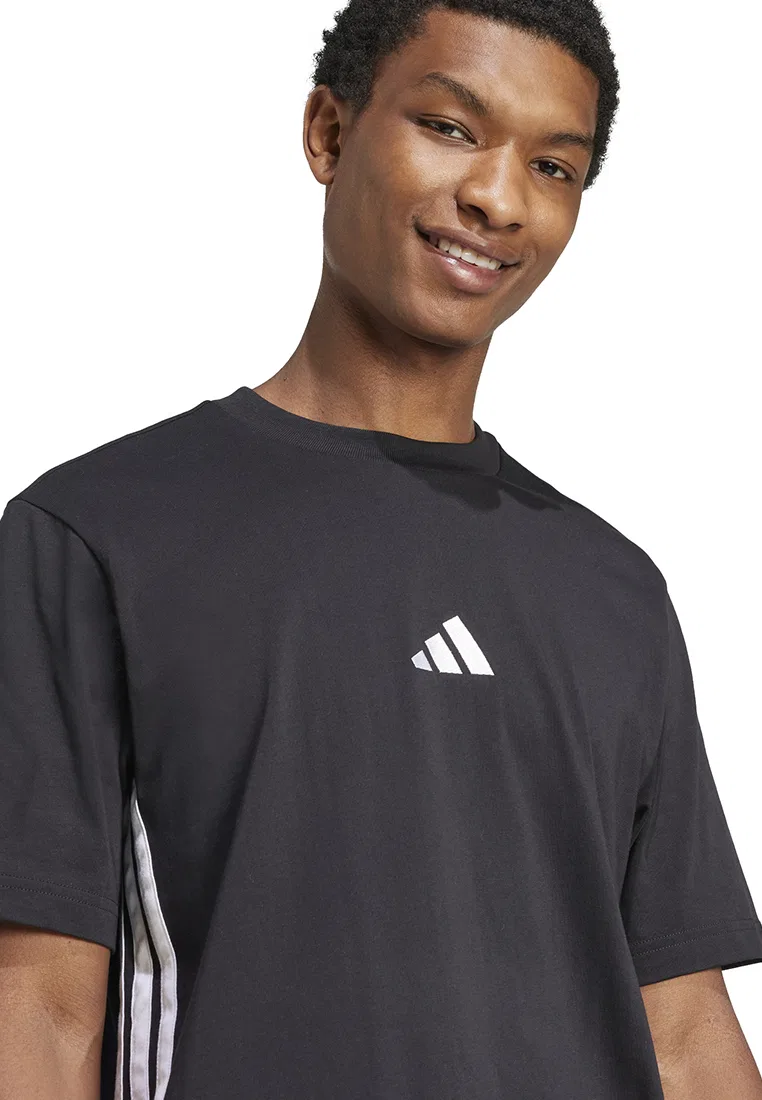 Футболка, три полоски, Essentials, Adidas, белый/черный — фото 3