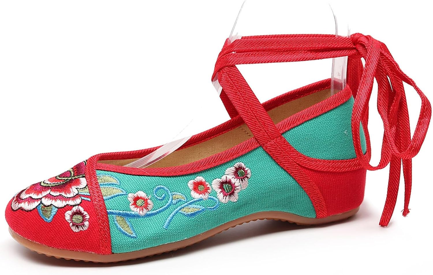 

Элегантные балетки на шнуровке с перекрестным ремешком на щиколотке Generic, зеленый