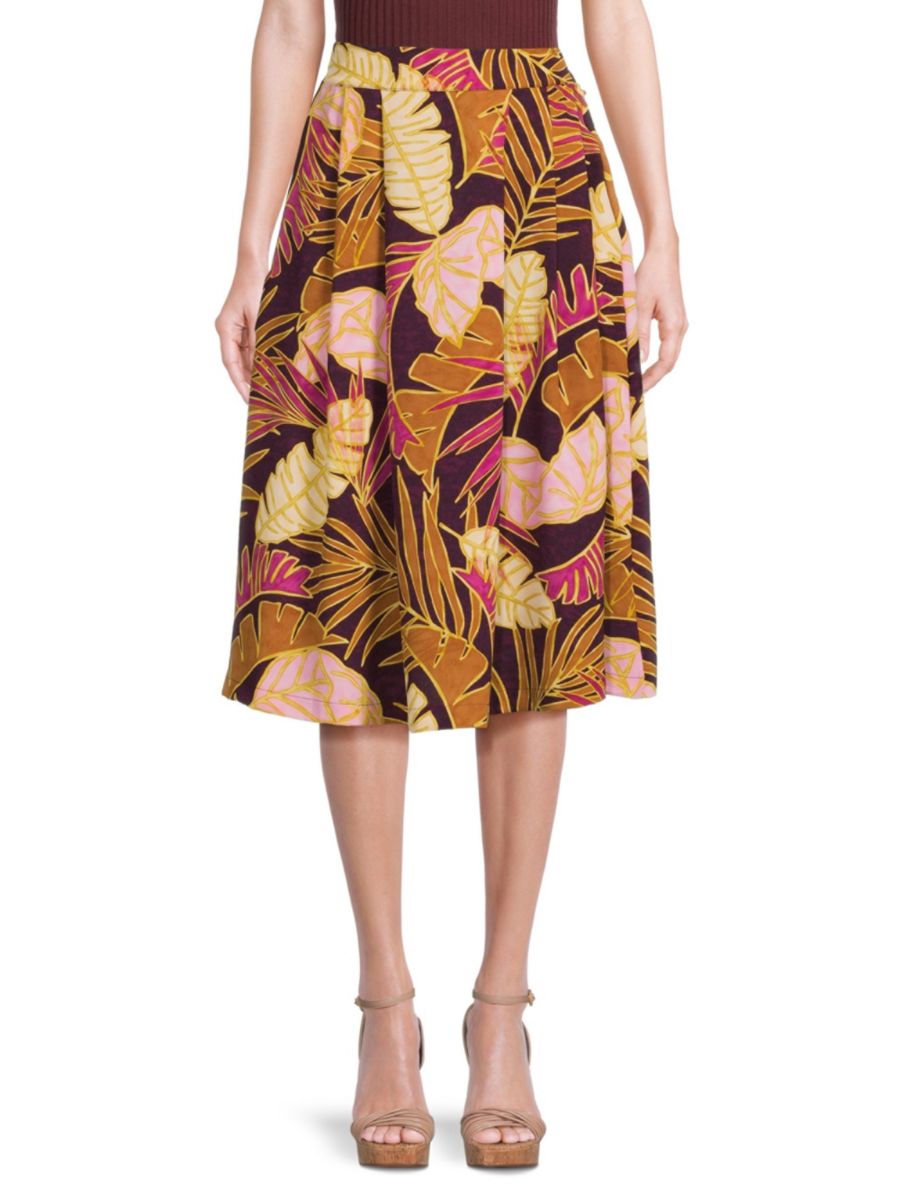 

Юбка миди со складками Renee C., цвет Purple Magenta