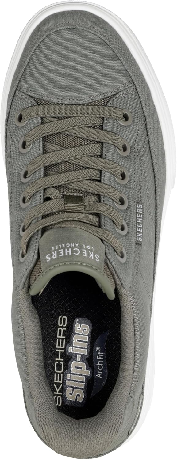 Мужские кроссовки Skechers Arch Fit Arcade - See Ya There без шнурков, Olive — фото 3