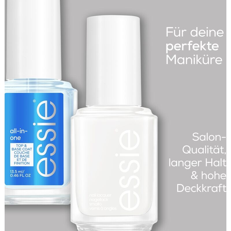 Лак для ногтей № 1 белый и универсальный набор топ/база «все в одном» essie, 27 ml — фото 4