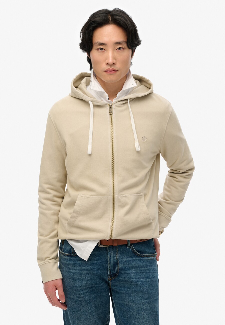 Толстовка с капюшоном на молнии Superdry Essential, хаки — фото 2