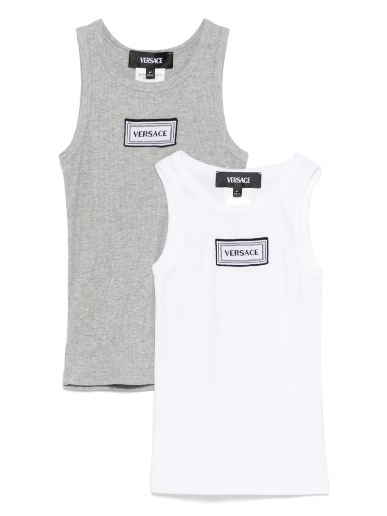 

Versace Kids комплект из двух топов с вышитым логотипом, белый