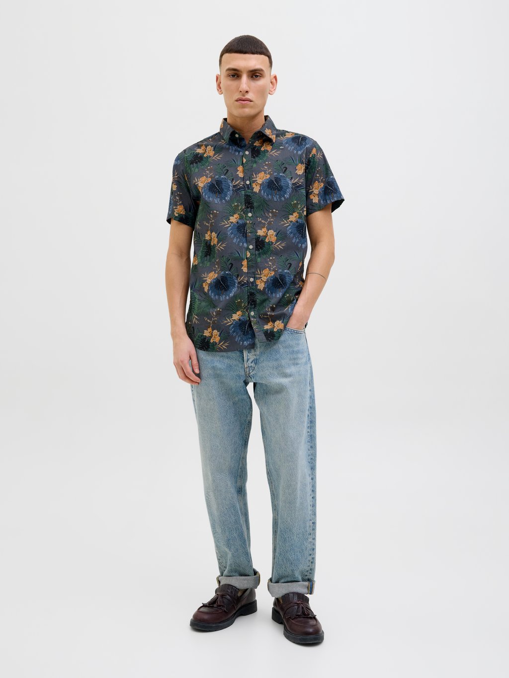 

Рубашка JJHAWAII AOP Jack & Jones, серый