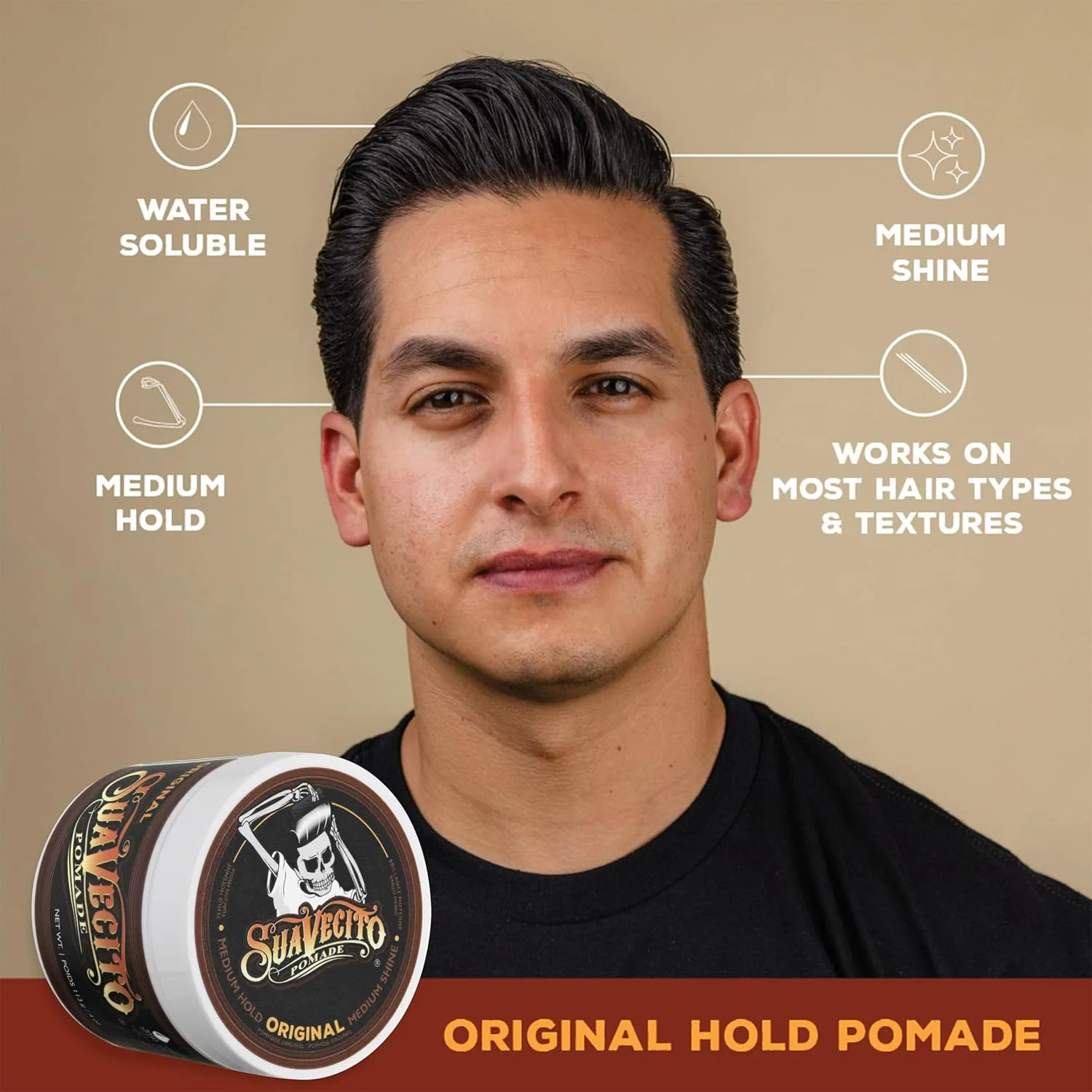 Набор Suavecito Hair & Body Essentials из 4 предметов - включает в себя помаду для укладки, увлажняющее мыло для тела, увлажняющий шампунь и питательный кондиционер. — фото 2