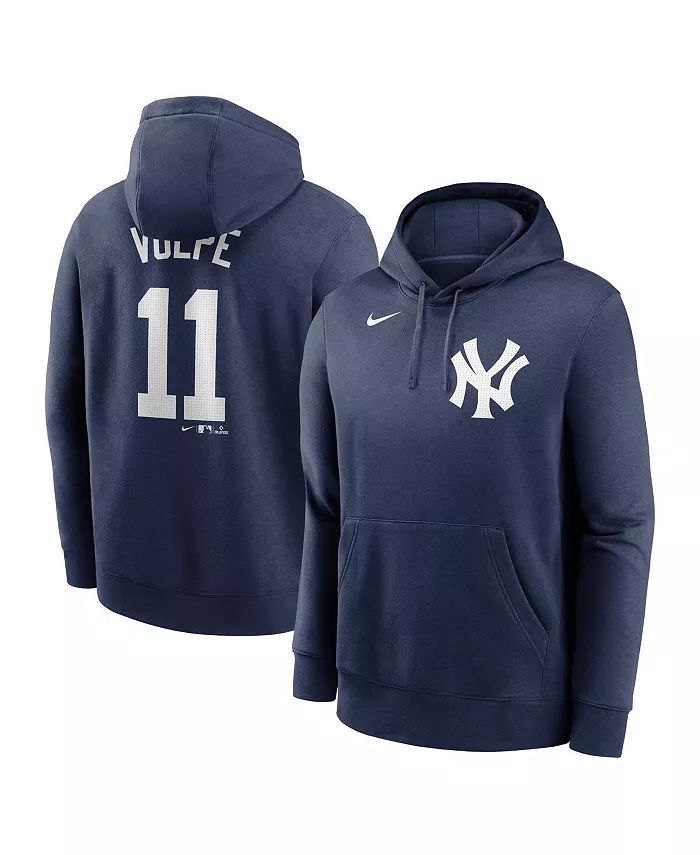 

Мужской худи с именем и номером игрока Anthony Volpe в стиле New York Yankees, темно-синий Nike