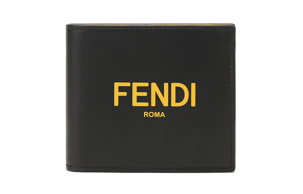 

Кожаный кошелек мужской черный желтый FENDI