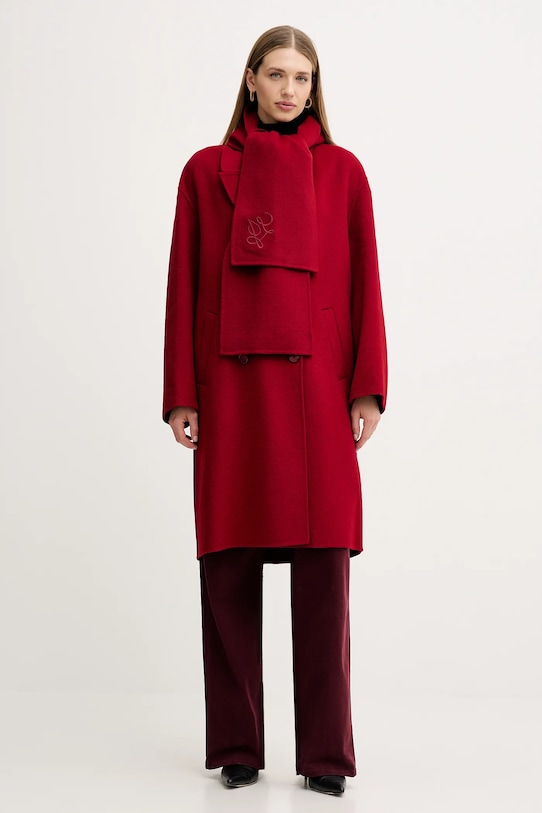 

Шерстяное пальто Liu Jo, бордовый