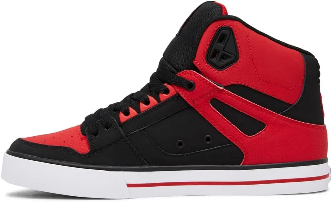 Кроссовки высокие DC Shoes Pure High-Top Leather, Fiery Red White Black — фото 3