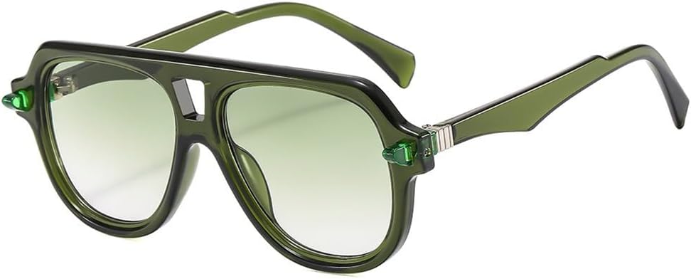 

Солнцезащитные очки с двойной перемычкой для женщин, градиентная защита от УФ-излучения UV400, мужские очки с заклепками для занятий спортом на открытом воздухе, бега и езды generic, 01