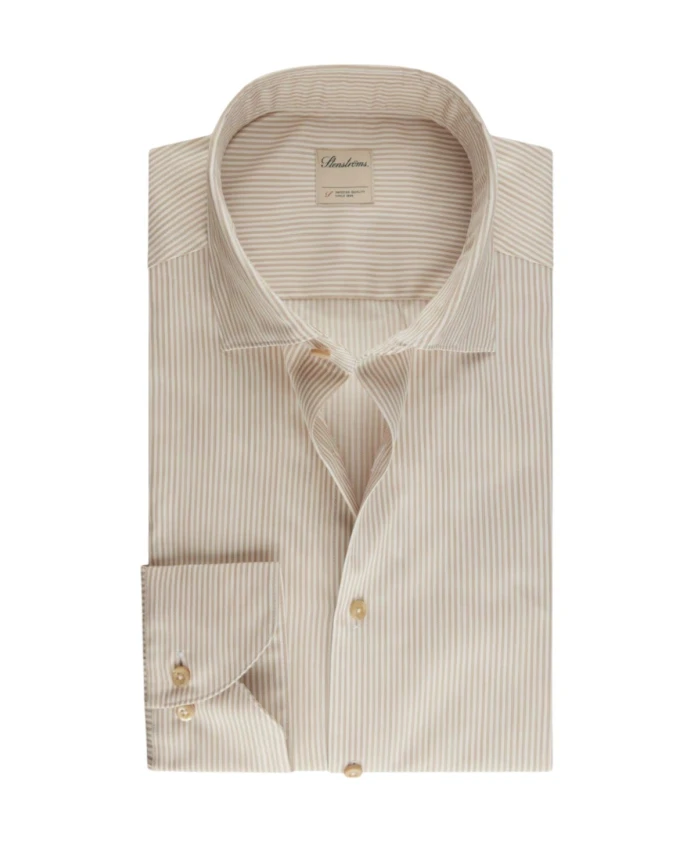 

Полосатая твиловая рубашка, приталенный крой. Stenstrã¶Ms, бежевый