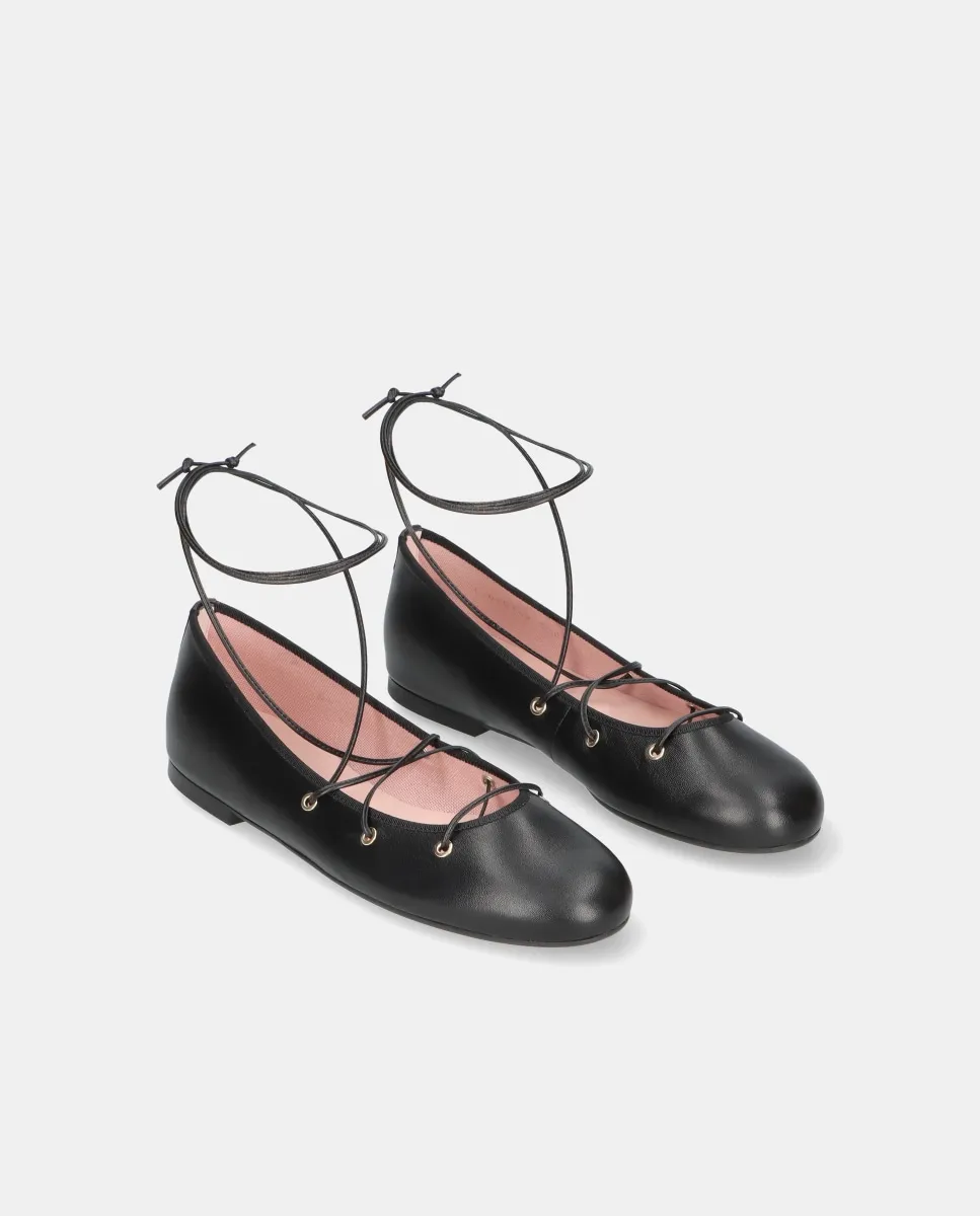Женские балетки Nicole из мягкой кожи с лентой на щиколотке Pretty Ballerinas, черный — фото 3