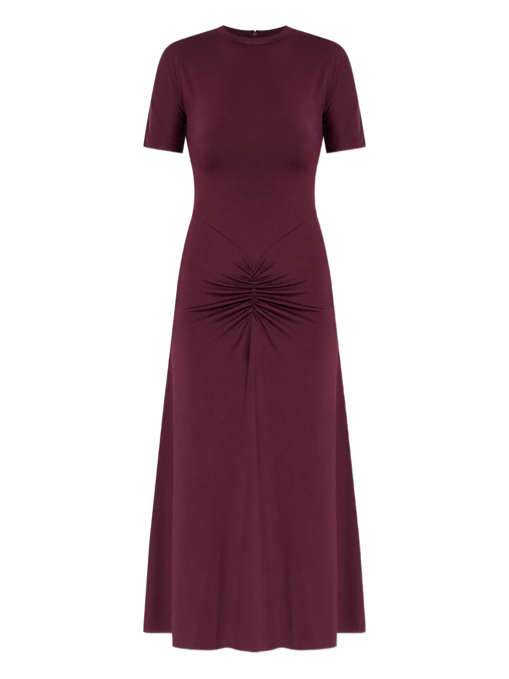 

Платье миди с короткими рукавами и сборками Victoria Beckham, красный