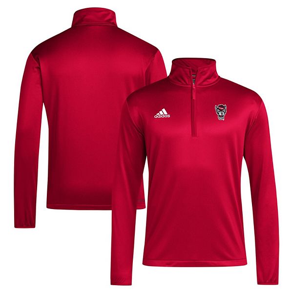 Мужская красная толстовка nc state wolfpack 2024 coaches sideline quarter-zip Adidas