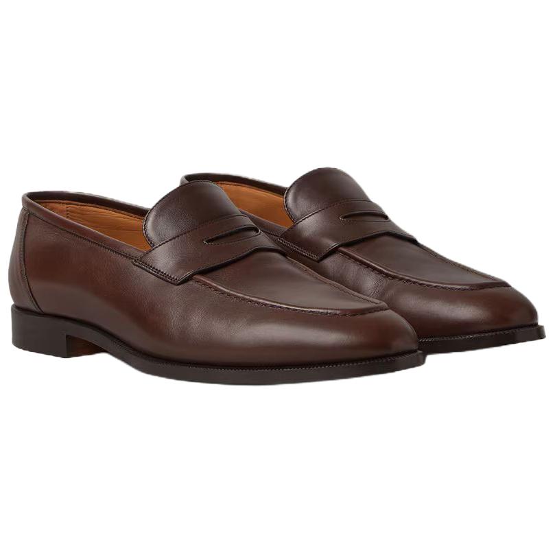 Loro Piana Лоферы Sergio для мужчин, коричневые — фото 4