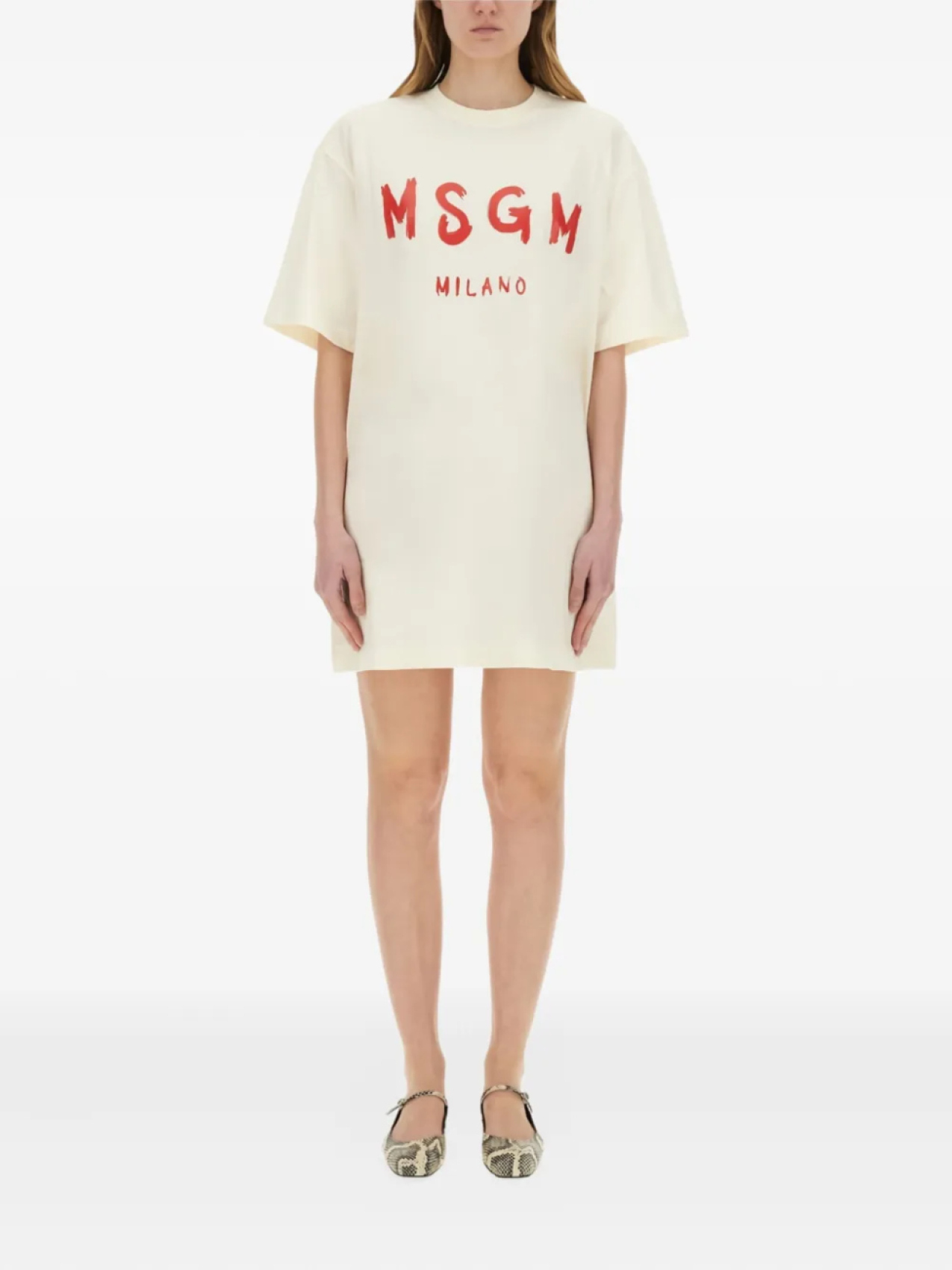 

Платье-футболка с логотипом MSGM, нейтральный
