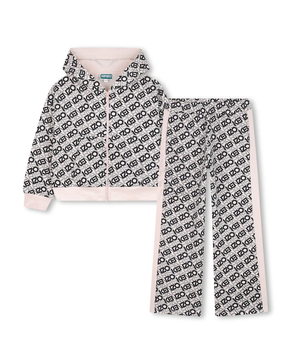 

Детский комплект для девочки розового цвета из хлопка Kenzo Kids, розовый