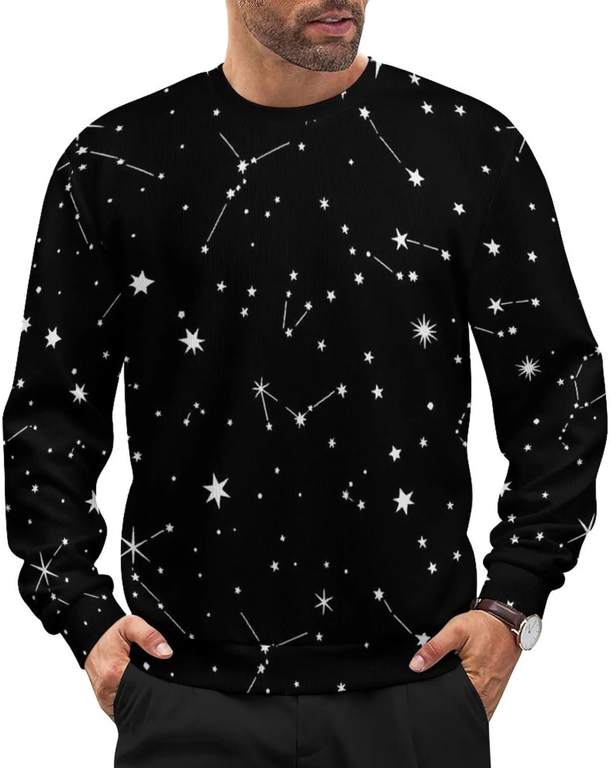 

Мужской свитер с круглым вырезом, мягкий и свободный Meaudiwes