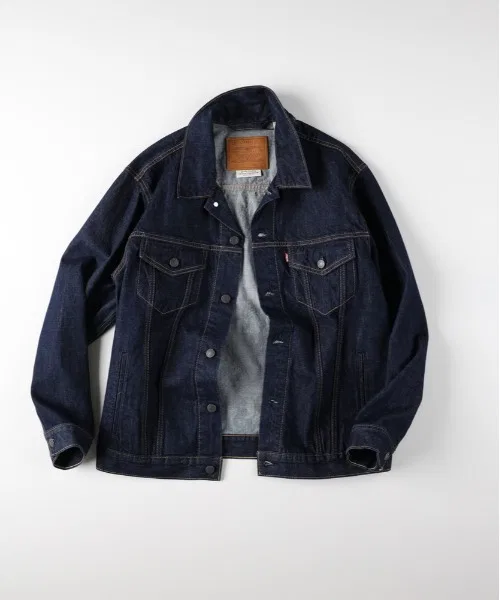 【Levi's】Свободная джинсовая куртка-тракер (индиго / желтая строчка / джинсовая куртка) — фото 2