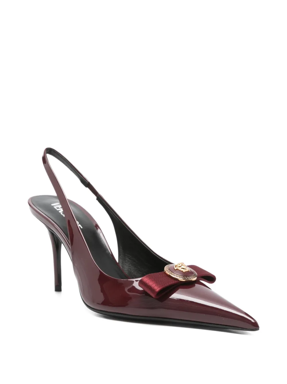 Туфли-лодочки Gianni Ribbon с открытой пяткой 85 мм VERSACE, красный — фото 2