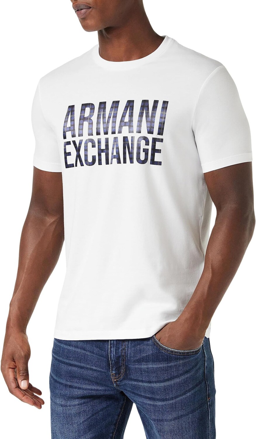 

Футболка с логотипом, напечатанным шелкографией Armani Exchange, белый