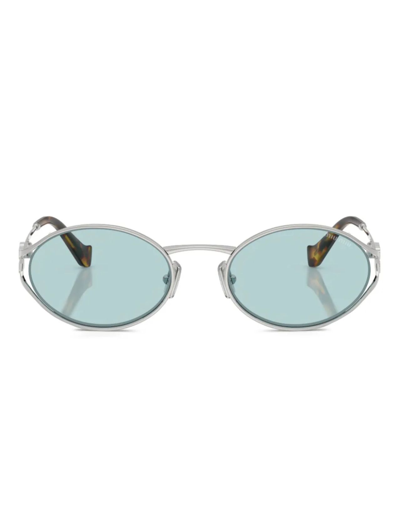 

Miu Miu Eyewear oval-frame солнцезащитные очки, серебряный