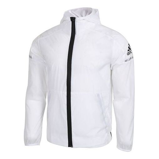 

Куртка wb light logo printing woven sports hooded jacket white Adidas, белый