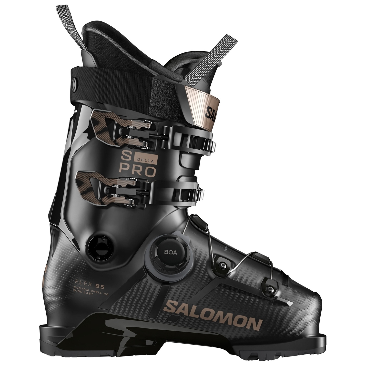

Женские горнолыжные ботинки Salomon S Pro Delta BOA 95 W GW, черный/розовый золотистый металлик