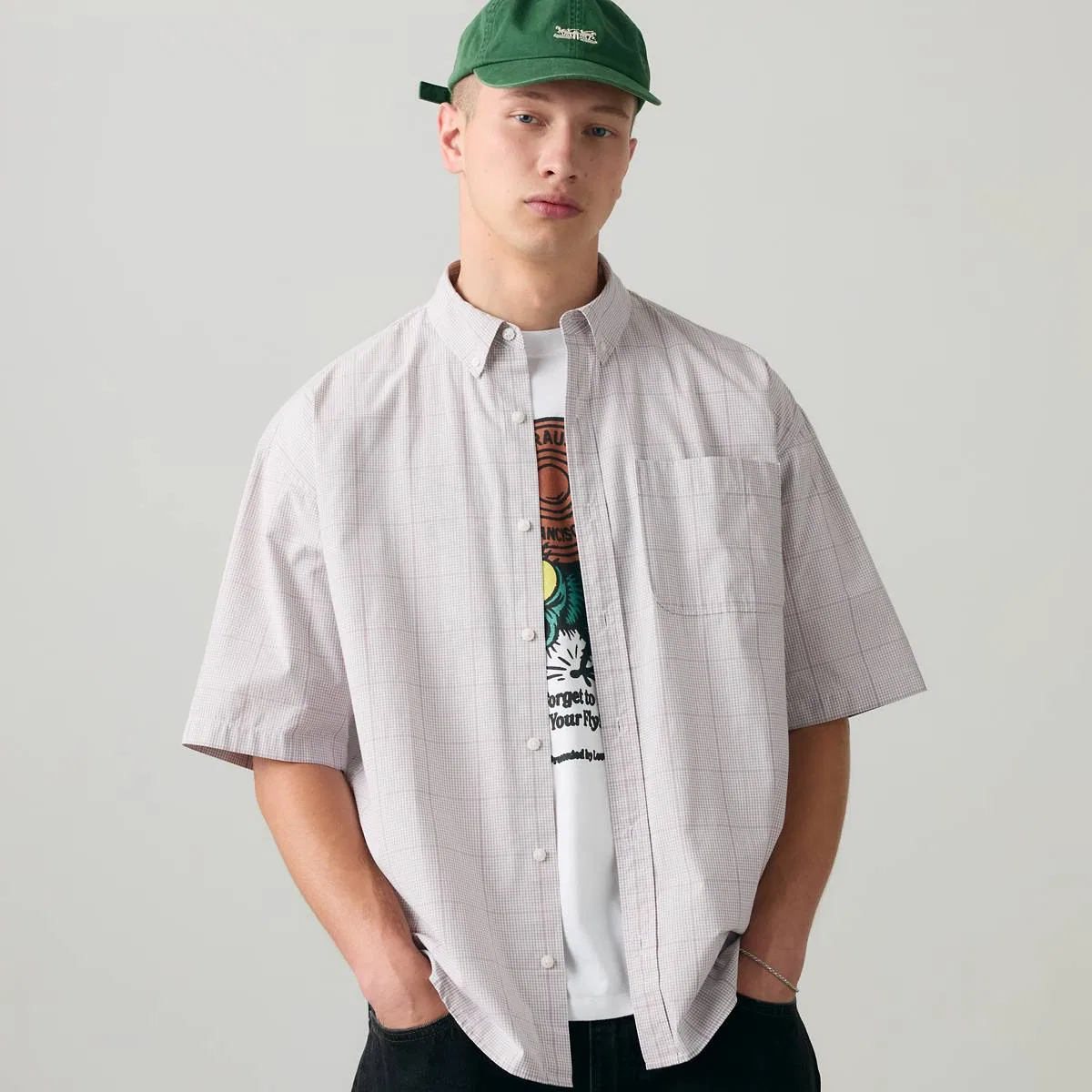 Свободная рубашка Roam Levi's, Tadhg Plaid Bright White - Multi-Color — фото 2