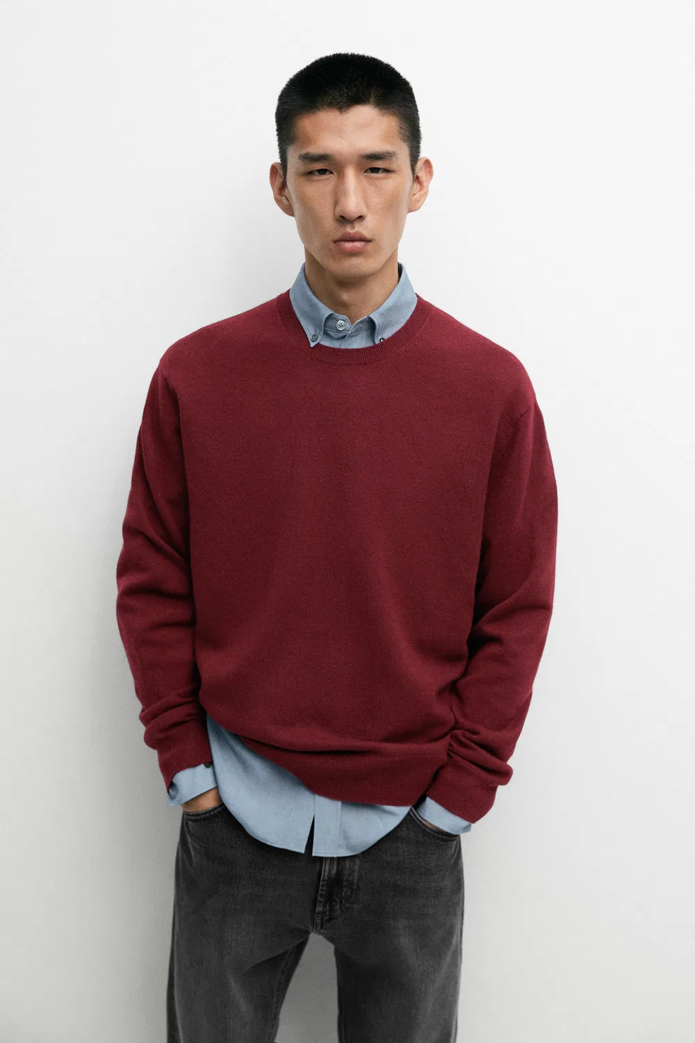 Свитер Massimo Dutti, кашемировый, темно-розовый — фото 2