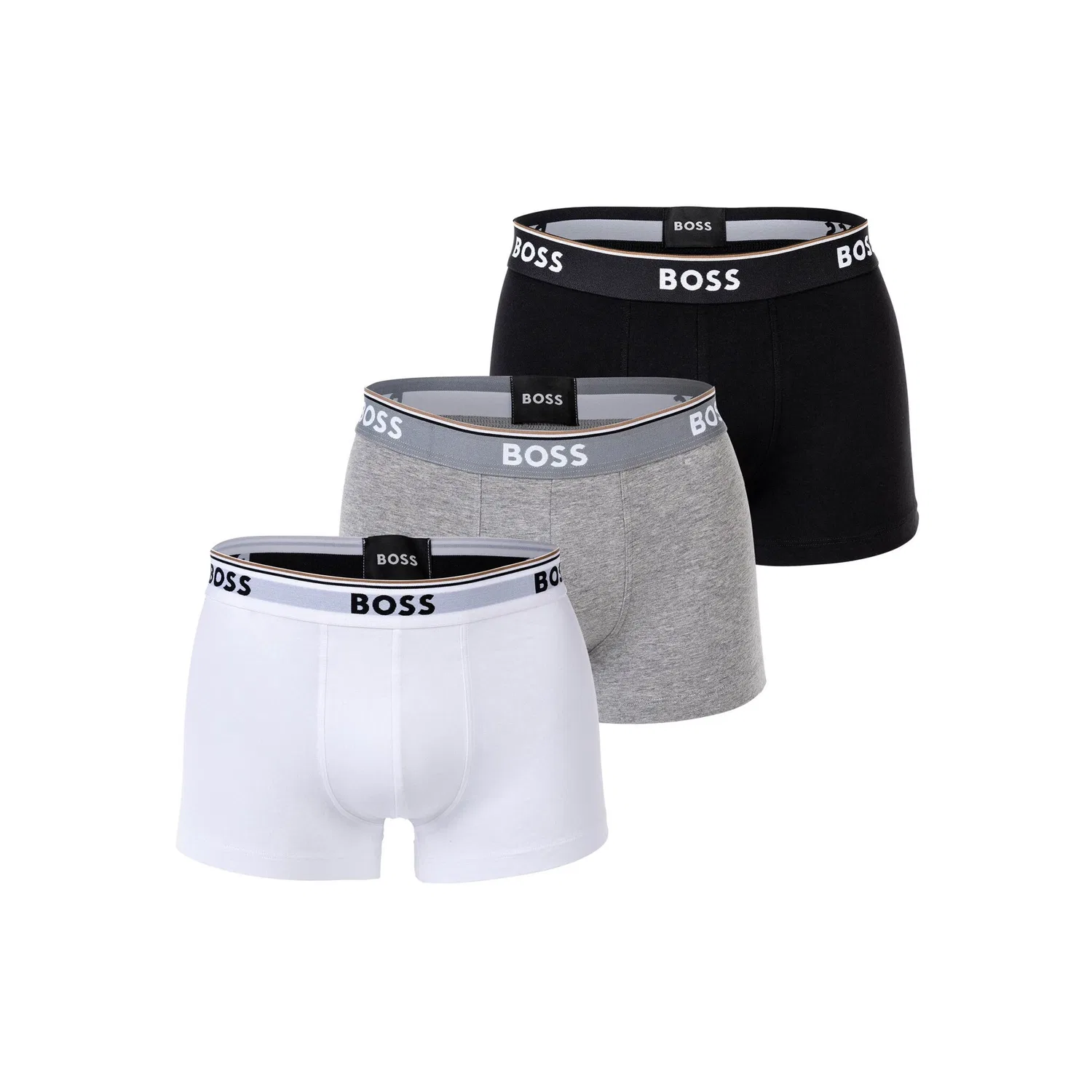 Мужские боксеры-трусы в упаковке 3 штуки BOSS, White/Gray/Black
