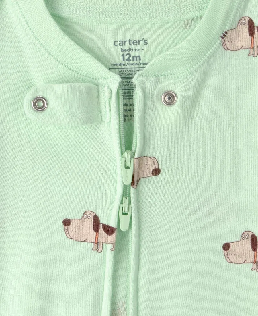 Детская пижама-комбинезон с длинным рукавом, с принтом Carter's, Green — фото 2