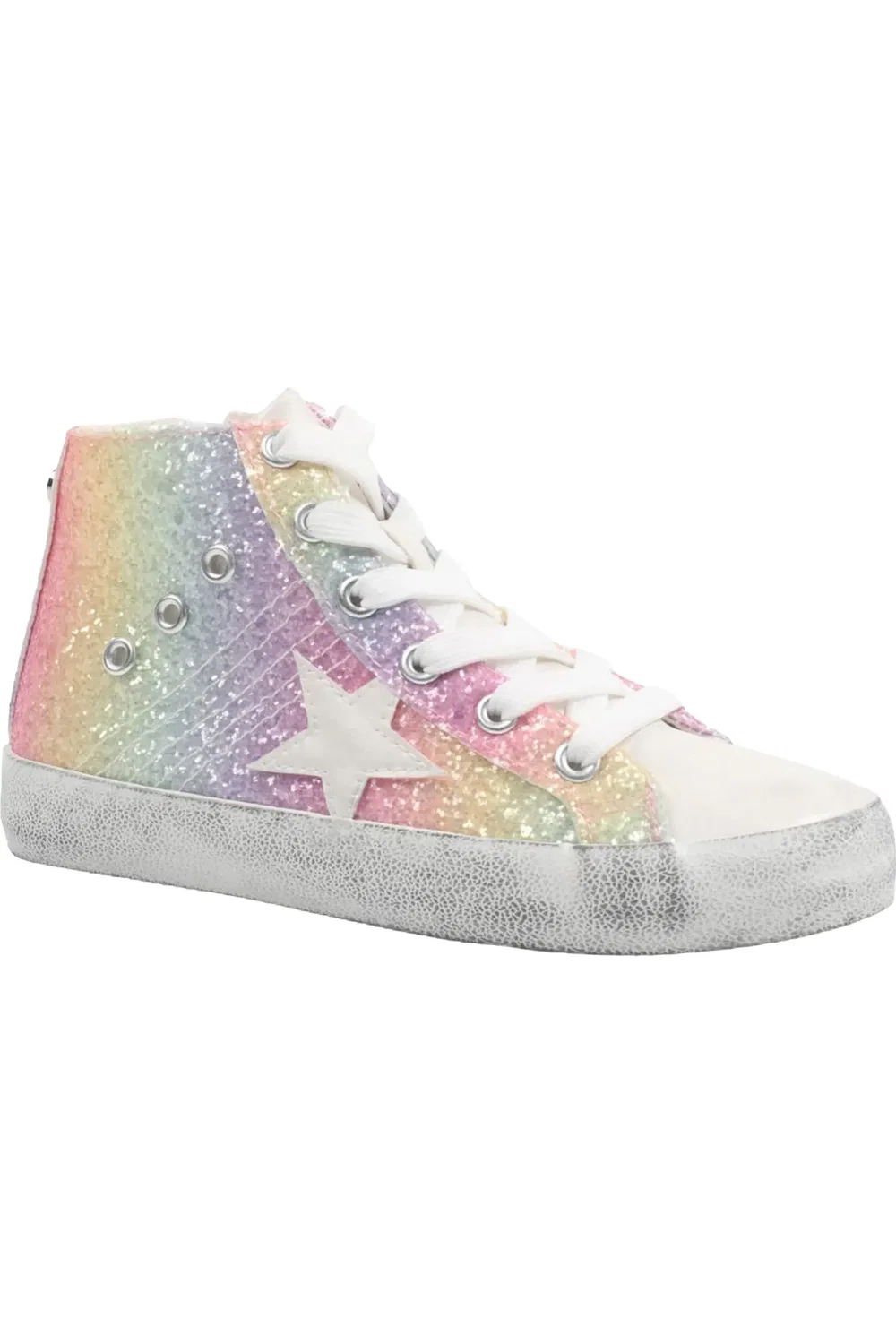 Детские кроссовки высокие с блестками Taralyn Nina, Multi Glitter