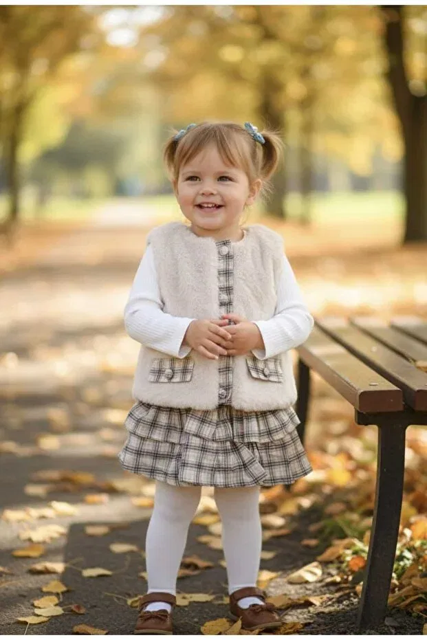 Детский комплект для девочек из флиса с принтом Party Lumia Baby, Brown