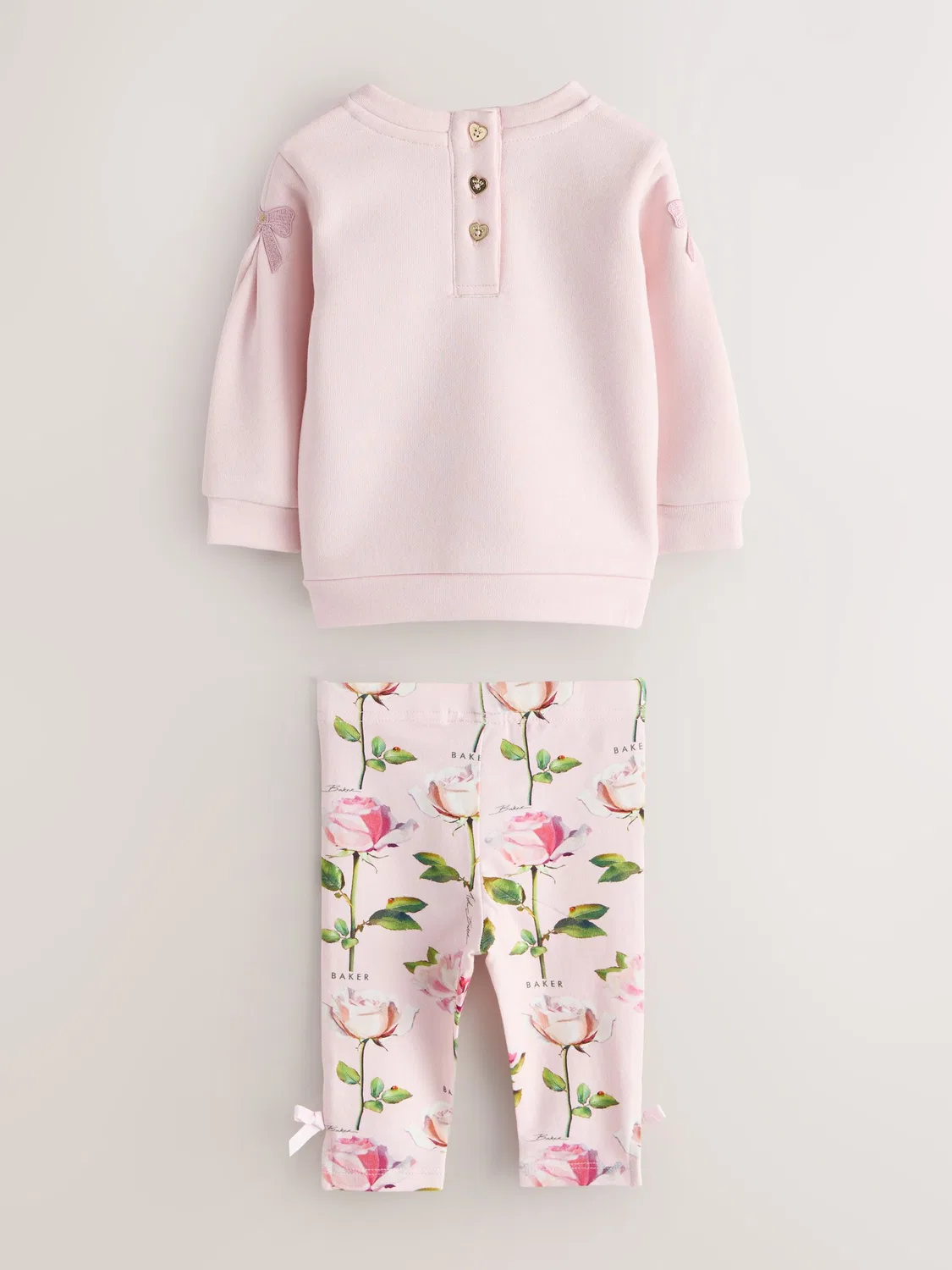 Комплект из толстовки и леггинсов с цветочным принтом Baker by Ted Baker, розовый — фото 2
