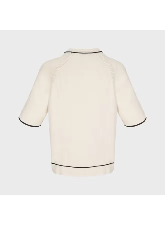 Кардиган свободный с коротким рукавом Zara, бежевый — фото 3