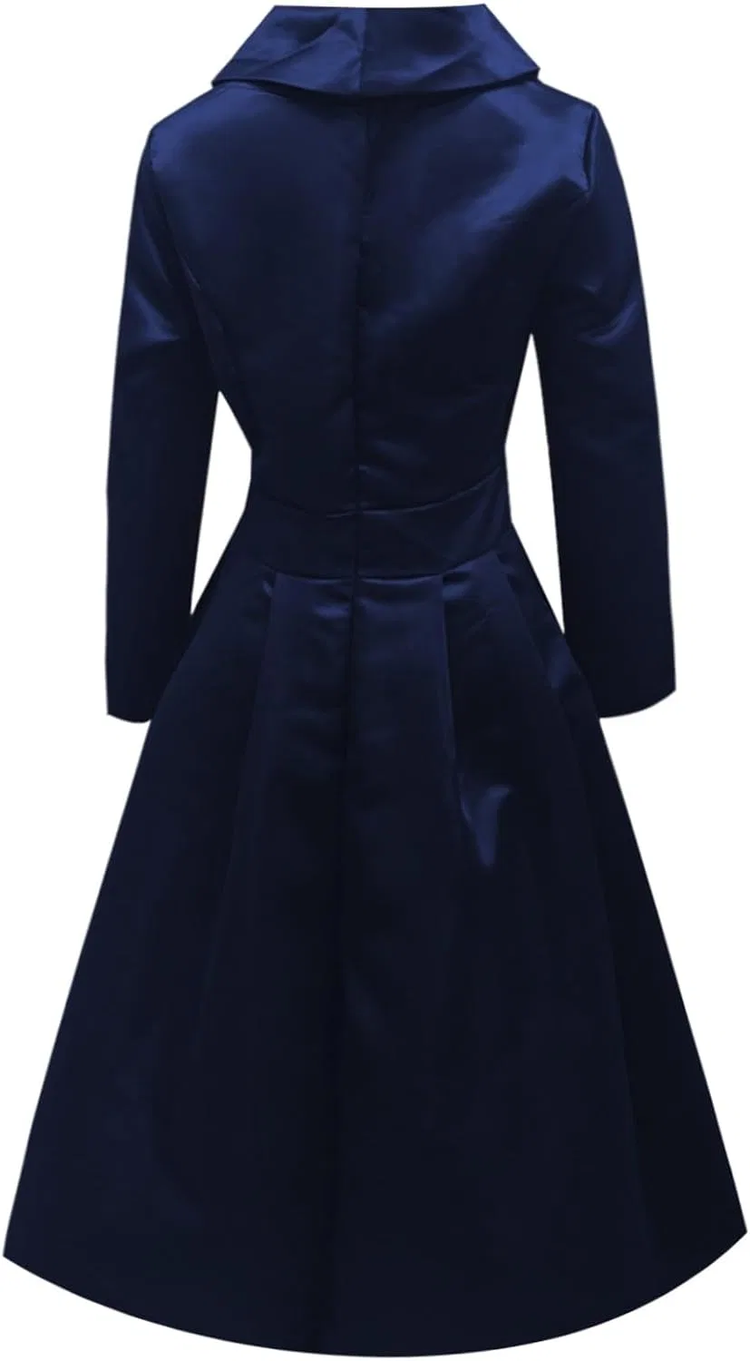 Женское элегантное миди-платье с поясом Waist Cinching Slim Fit, Blue — фото 4