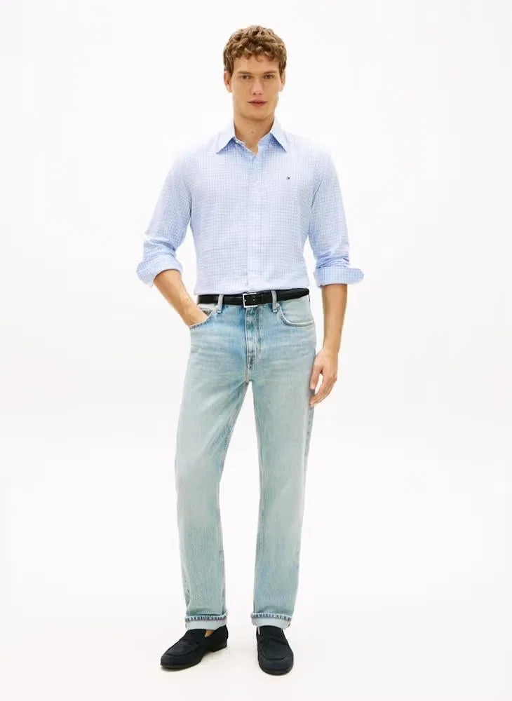 Рубашка в клетку Regular fit Oxford Tommy Hilfiger, синяя — фото 4