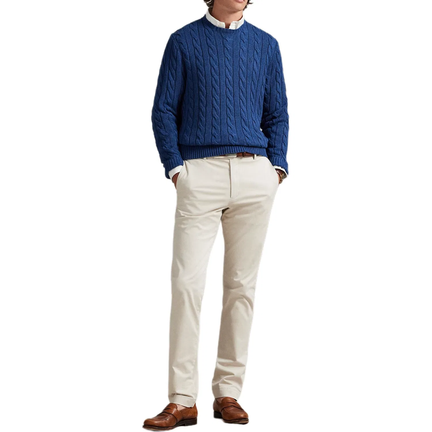 Свитер с косами длинным рукавом Polo Ralph Lauren, Marine Blue — фото 4