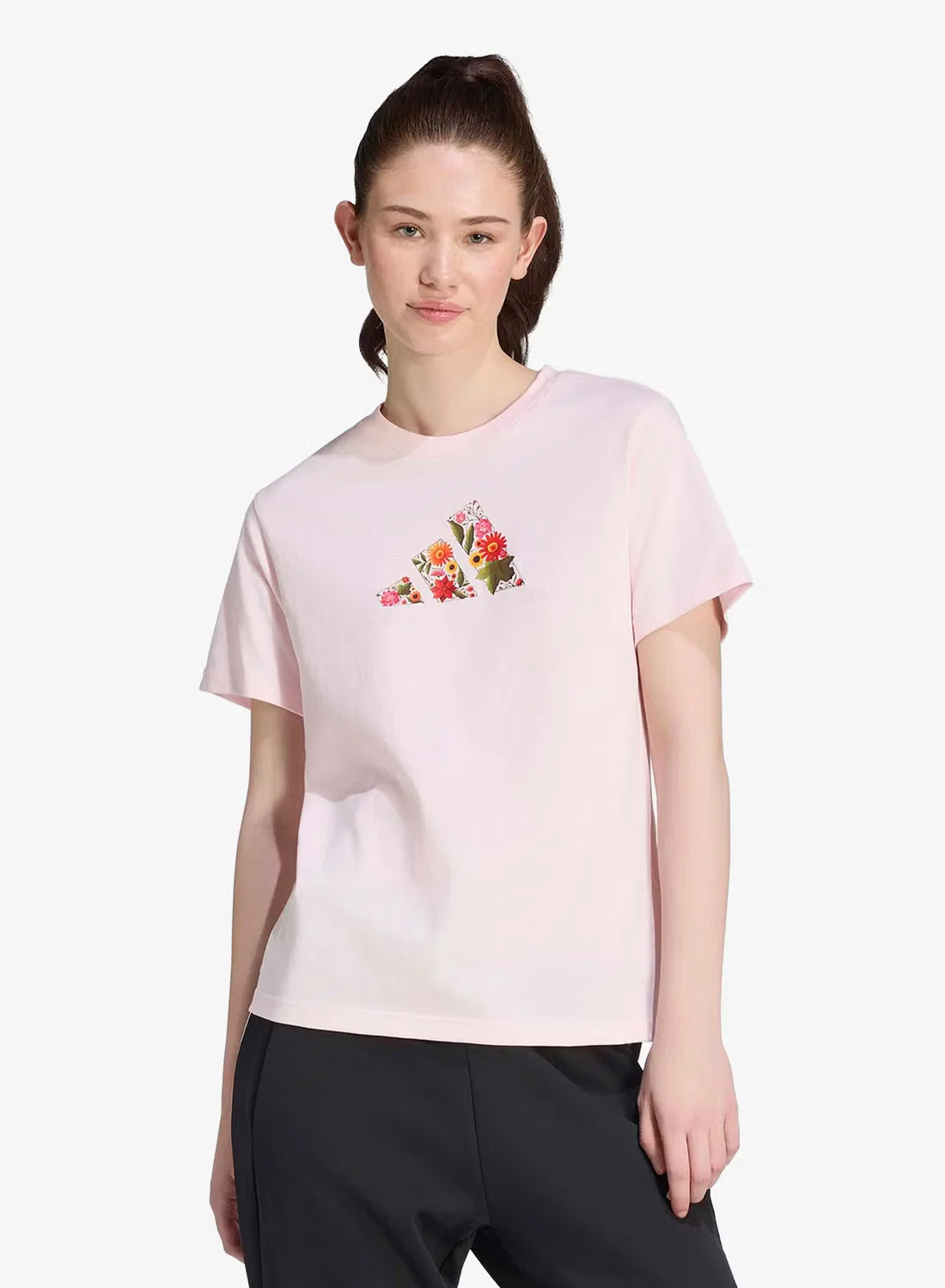 Футболка с принтом Floral Adidas, разноцветный
