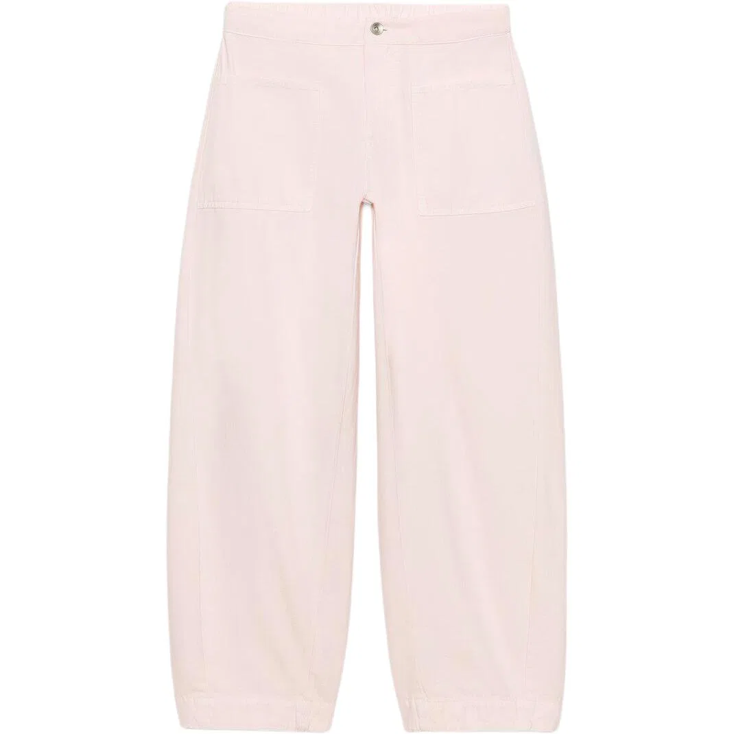 Женские брюки свободного кроя с широкими штанинами Pink ZARA, Розовый