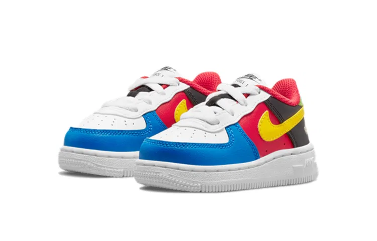 Детские кроссовки с принтом UNO Nike Air Force 1 Low LV8 QS Uno TD, Белый/Красный/Синий/Желтый/Зеленый/Черный — фото 4