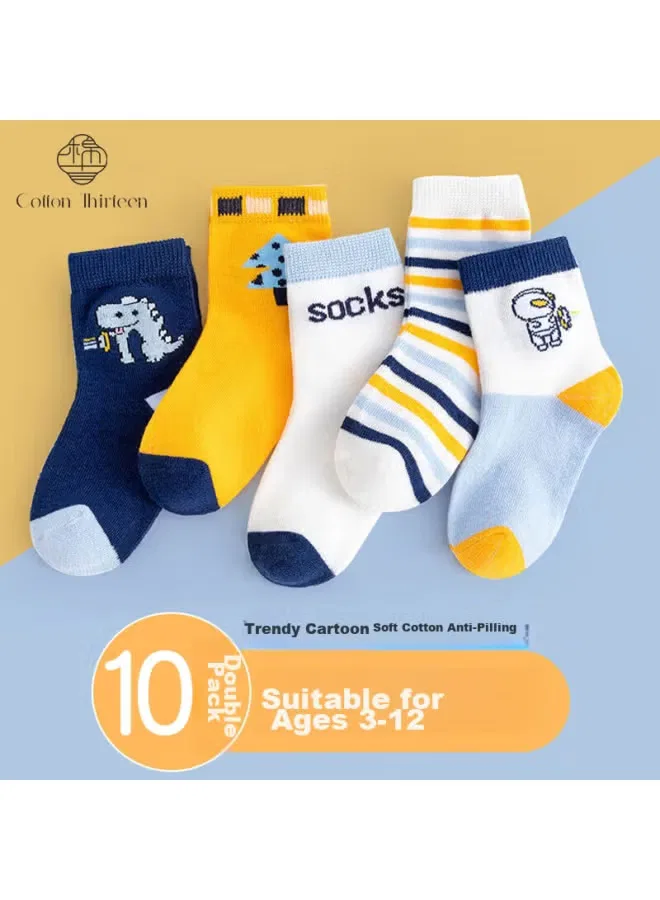 Носки детские с принтом, 10 пар, Cotton Thirteen